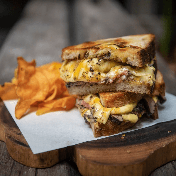 Truffled Mushroom Grilled Cheese Steak Sandwich