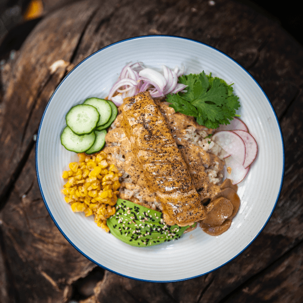 Roasted Salmon Rice Bowl 